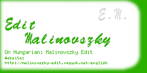 edit malinovszky business card